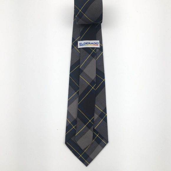Elderado plaid checked skinny Neck tie - Picture 3 of 3